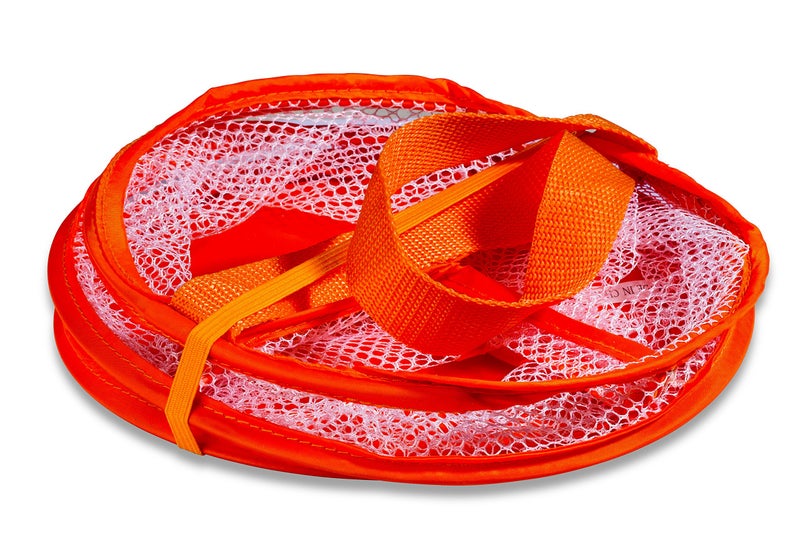 Handy Laundry Foldable Shower Caddy - Collapsible, Portable, Drainage Hole, Carry Handle, Large Compartments, Great Organizer for Camp, Travel, Gym, and Dorm (Orange) - Image 5
